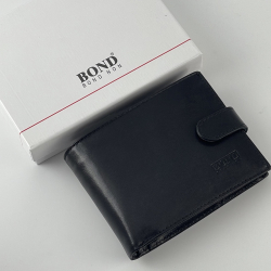 Гаманець чоловічий шкіряний гладкий Bond 529-1 чорний