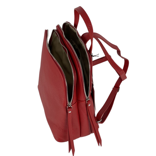 Рюкзак жіночий шкіряний Genuine Leather 05919 D58 червоний