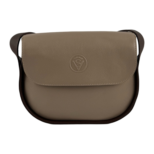 Сумка женская кожаная Vittorio Safino VSL 033 бежевая с темно-коричневым