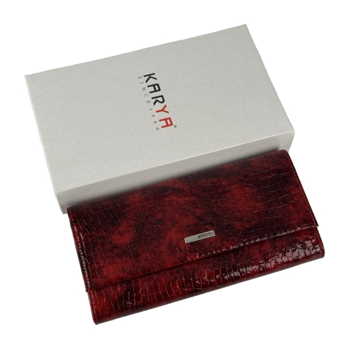 Кошелек женский кожаный лакированный Karya 1071-573 красный