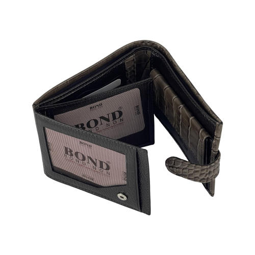 Гаманець чоловічий під крокодилячу шкіру Bond 529-354 коричневий