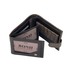 Гаманець чоловічий під крокодилячу шкіру Bond 529-354 коричневий