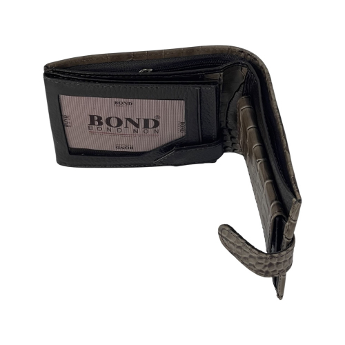 Гаманець чоловічий під крокодилячу шкіру Bond 529-354 коричневий