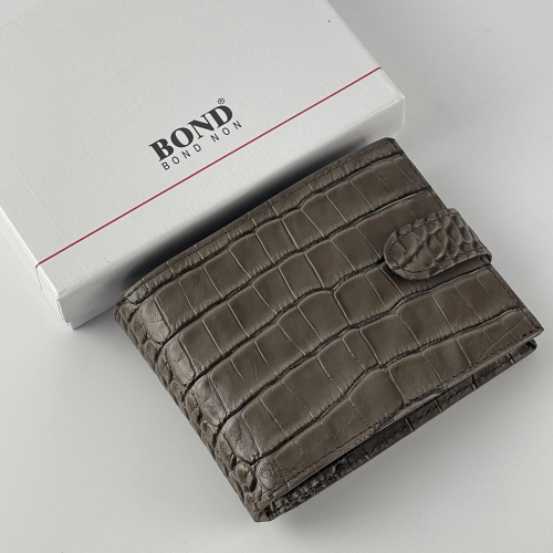 Гаманець чоловічий під крокодилячу шкіру Bond 529-354 коричневий