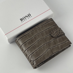 Гаманець чоловічий під крокодилячу шкіру Bond 529-354 коричневий