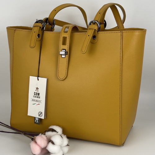 Сумка жіноча шкіряна Genuine Leather 05415 PL36​ жовта