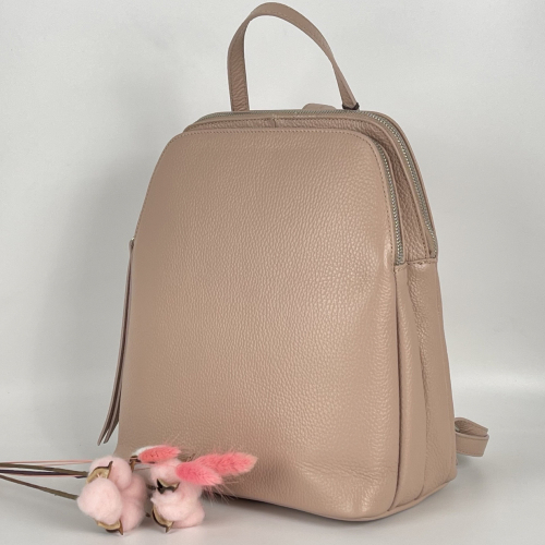 Рюкзак женский кожаный Genuine Leather 05919 D68 пудровый