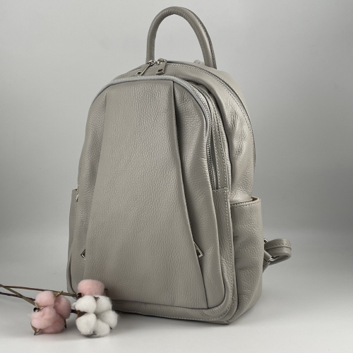 Рюкзак жіночий шкіряний Genuine Leather 543311 світло-сірий