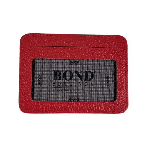 Кошелек картхолдер кожаный Bond Non 132-282 красный