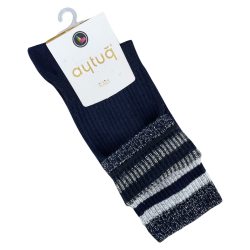 Шкарпетки жіночі Aytug Cotton 41077 високі темно-сині Size 36-40
