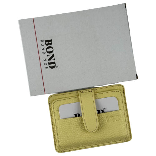Кошелек картхолдер кожаный Bond Non 132-214 лимонный 