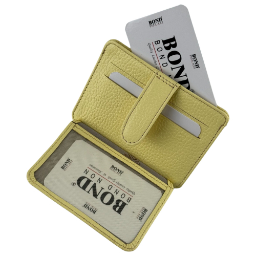 Кошелек картхолдер кожаный Bond Non 132-214 лимонный 