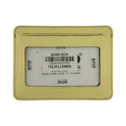 Кошелек картхолдер кожаный Bond Non 132-214 лимонный 