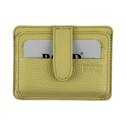 Кошелек картхолдер кожаный Bond Non 132-214 лимонный 