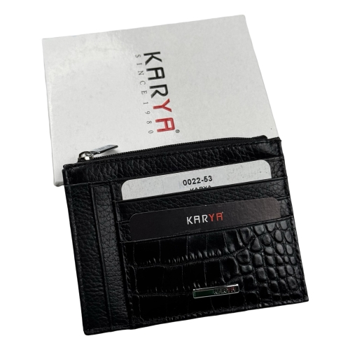 Кошелек картхолдер кожаный Karya 0022-53 черный