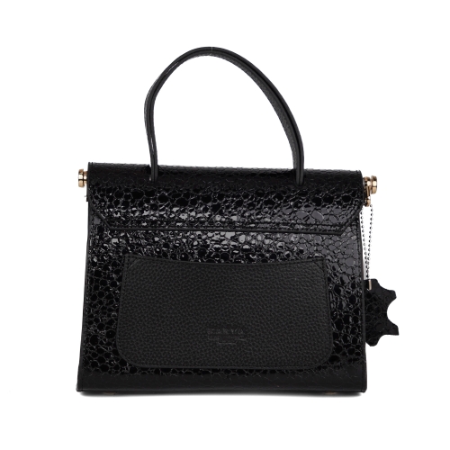 Сумка жіноча шкіряна лакована Karya 5075-558 чорна