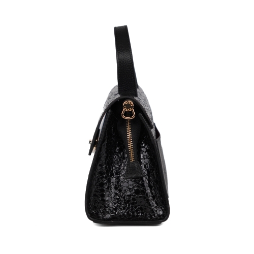 Сумка жіноча шкіряна лакована Karya 5075-558 чорна