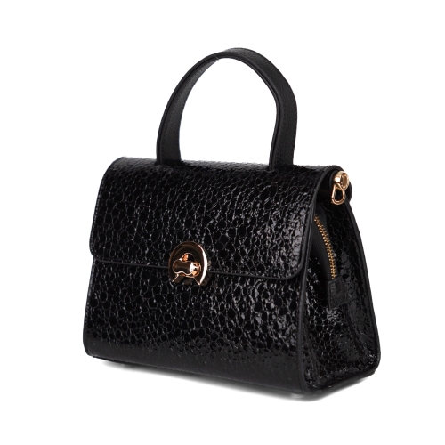 Сумка жіноча шкіряна лакована Karya 5075-558 чорна