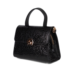 Сумка жіноча шкіряна лакована Karya 5075-558 чорна