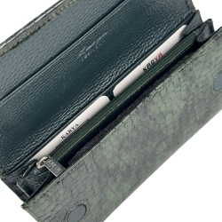 Кошелек женский кожаный лакированный Karya 1071-574 темно-зеленый