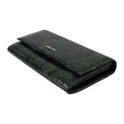 Кошелек женский кожаный лакированный Karya 1071-574 темно-зеленый