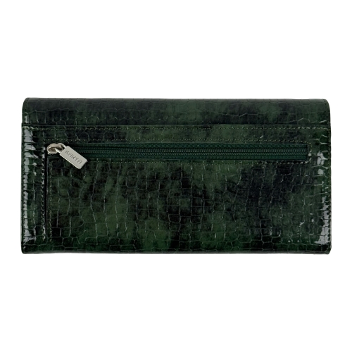 Кошелек женский кожаный лакированный Karya 1071-574 темно-зеленый