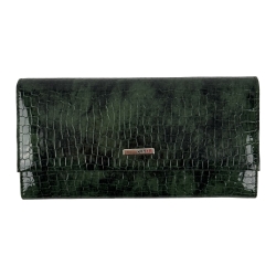 Кошелек женский кожаный лакированный Karya 1071-574 темно-зеленый