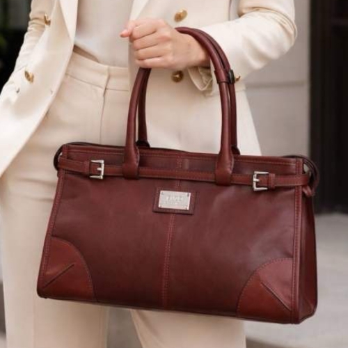 Сумка-тоут женская кожаная  Enzo Nori EN1089-KR04 темно-коричневая