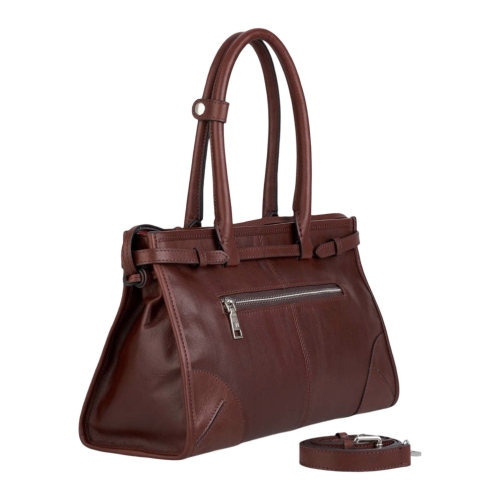 Сумка-тоут женская кожаная  Enzo Nori EN1089-KR04 темно-коричневая