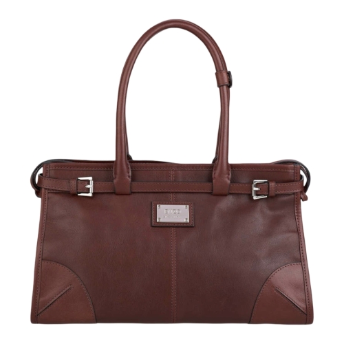 Сумка-тоут женская кожаная  Enzo Nori EN1089-KR04 темно-коричневая