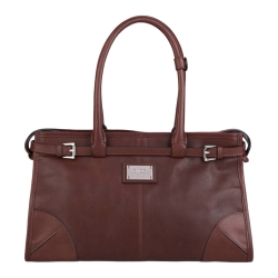 Сумка-тоут женская кожаная  Enzo Nori EN1089-KR04 темно-коричневая