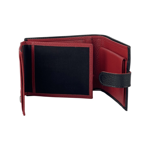 Кошелек мужской кожаный Bond 529-281-282 черный (внутри красный)