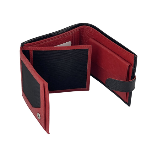 Кошелек мужской кожаный Bond 529-281-282 черный (внутри красный)