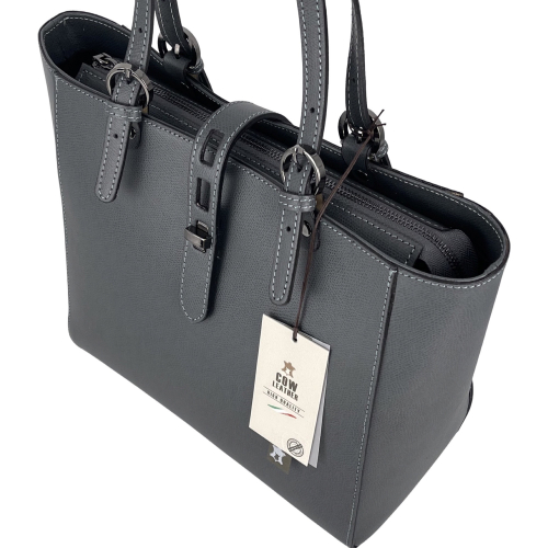 Сумка женская кожаная Genuine Leather 05415 PL27 серая