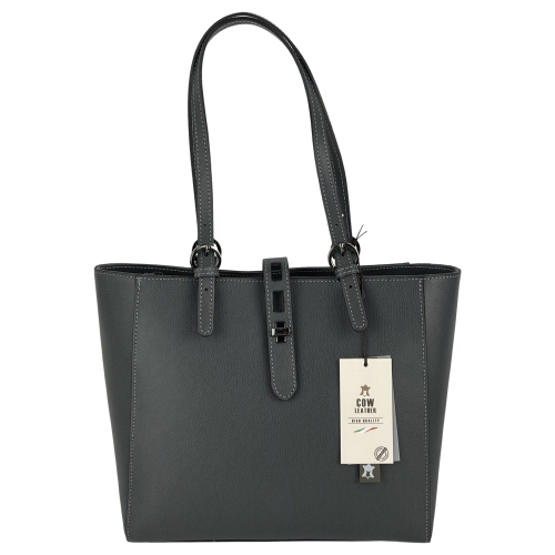 Сумка женская кожаная Genuine Leather 05415 PL27 серая